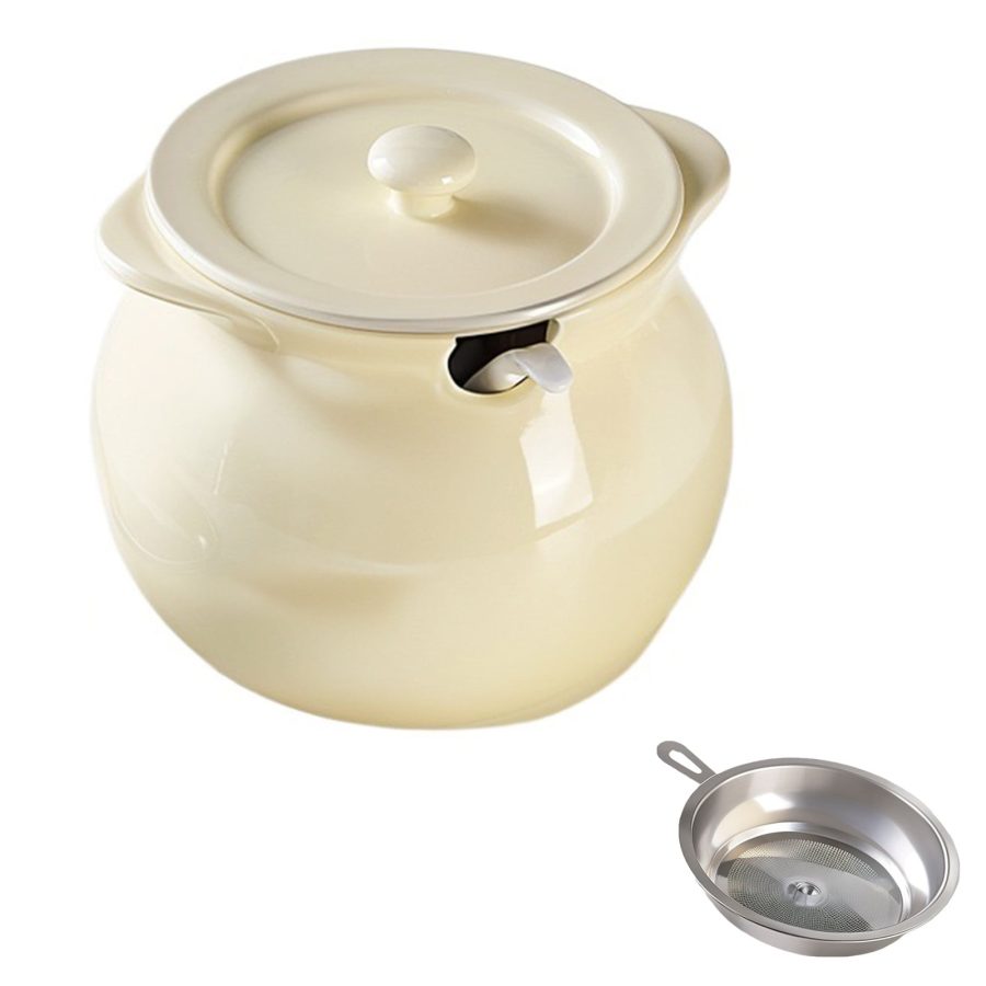 Ceramic Seasoning Container, Sugar Bowl Porcelain with Lid and Spoon, Ceramic Spice Jars, Spice Box,Ceramic Salt Shaker, Ceramic Salt Storage Jar, Sugar Pot Seasoning Container