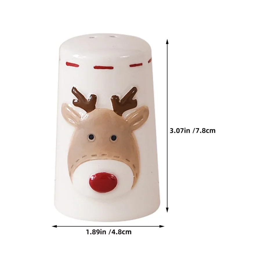 2pcs Shaker Christmas Jar Ceramic Spice Jar Counter Spice Shaker - Image 2