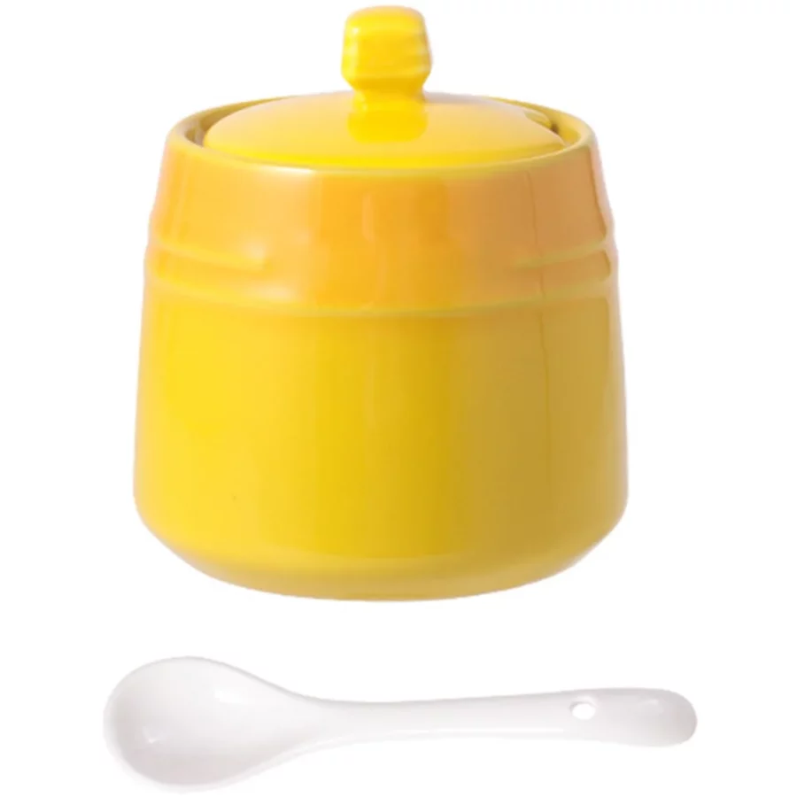 Ceramic Seasoning Jar Sugar Condiment Container Kitchen Accessories Spices Boxes Salt Bowl Travel