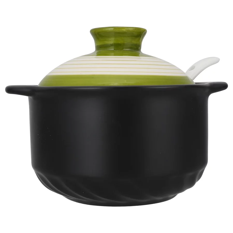 Seasoning Jar Ceramic Pot Storage Flatware Container with Lid Spice Holder Kitchen