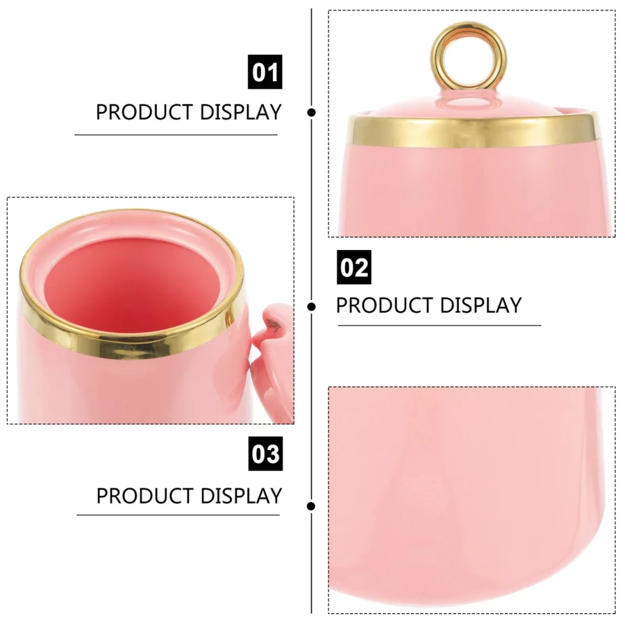 Seasoning Jar Spice Container Ceramic Sugar Bowl with Lid Seasoning Box - Image 2