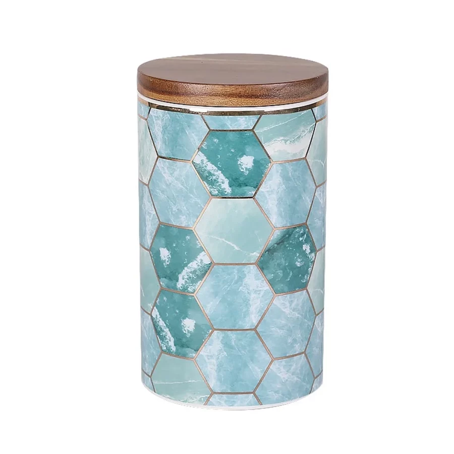 Blue Ceramic Food Storage Jars with Lid for Candy & Chocolate, Leakproof Seal, Multi-Purpose Kitchen Storage for Spices, Coffee